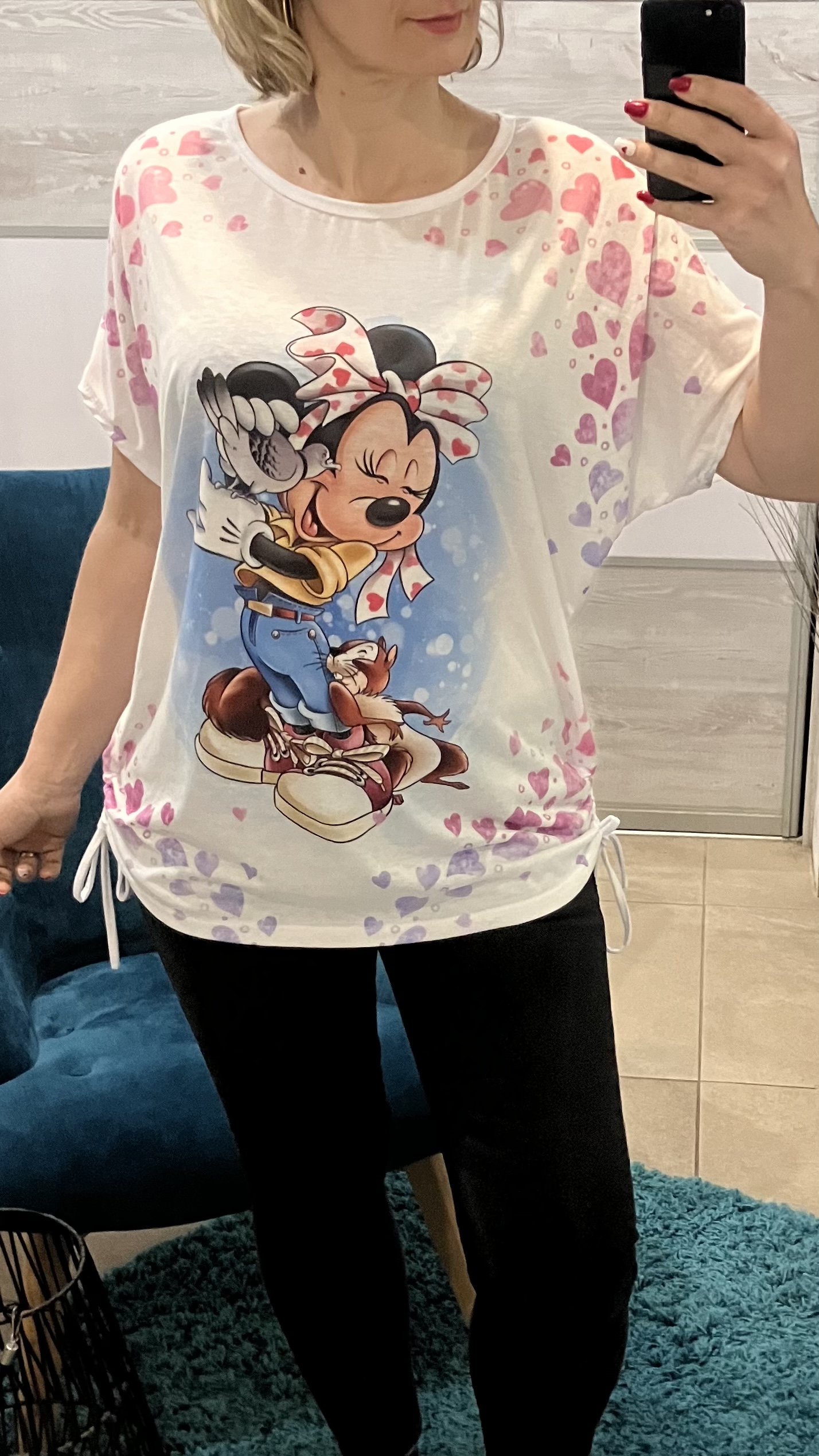 Vzorované tričko so sťahovacou šnúrkou Minnie (UNI - S,M,L)